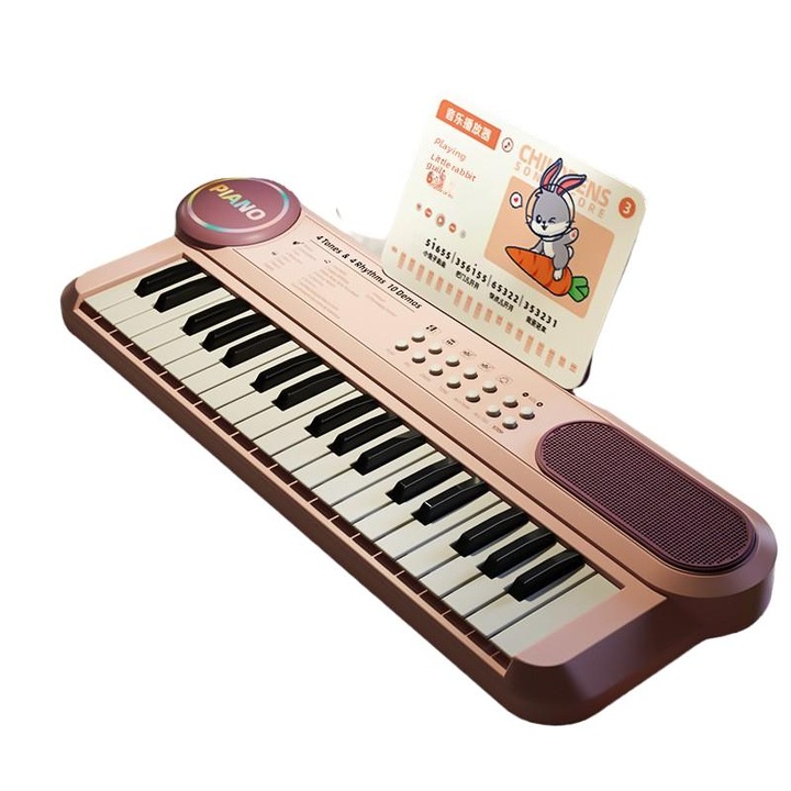 OEM Elektronikus orgona 61 billentyűvel, rózsaszín/ezüst, mikrofonnal, 3-6 éves gyermekek számára