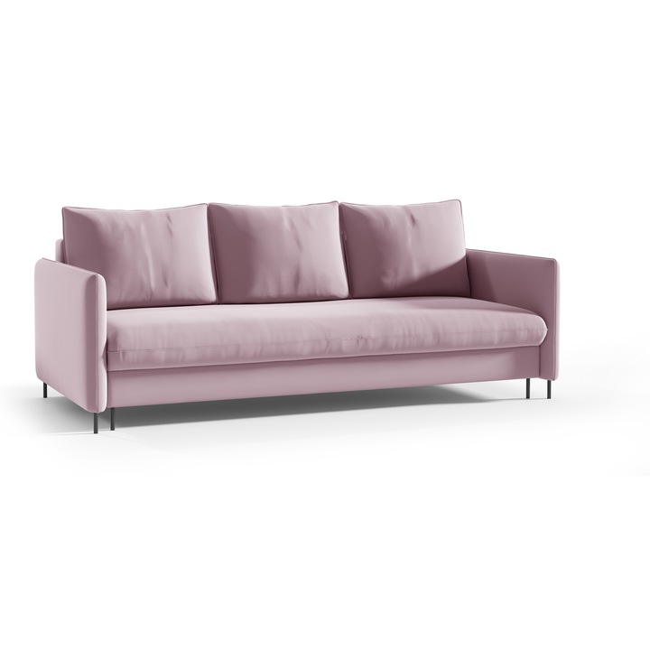 CANAPEA BELISSA canapea cu functie de dormit cu depozitare roz