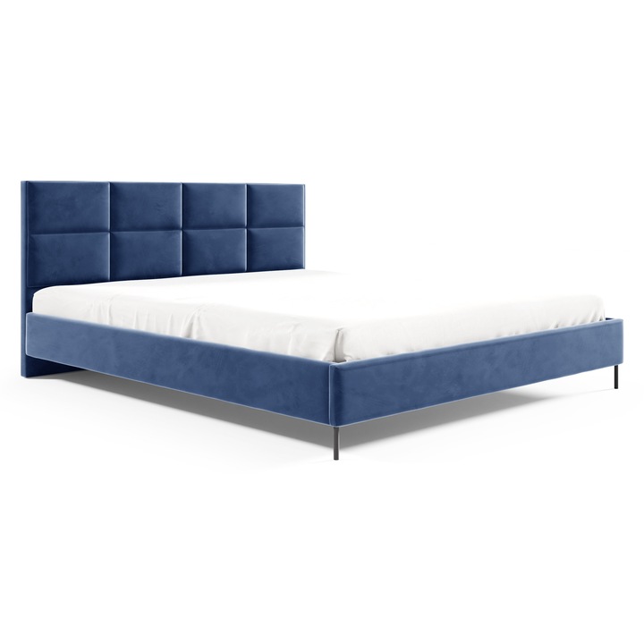 Pat tapicerat Sofello WIKI 160x200cm, 3cm grosime, 90cm inaltime, culoare granat.