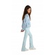 Pantaloni copii, KROPEK, jambiere evazate, imprimeu leopard colorat, albastru, bumbac