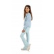 Pantaloni copii, KROPEK, jambiere evazate, imprimeu leopard colorat, albastru, bumbac