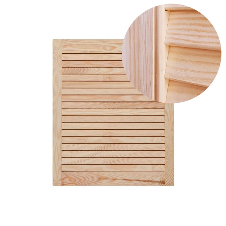 Usi traforate, Fatada sertar, Lamelar, Lemn de pin, Pentru dressing, Dormitor, Bucatarie, Prestige, 44,4 x 60,6