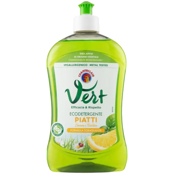Био препарат за миене на съдове ChanteClar Vert с лимон и босилек, 500 ml