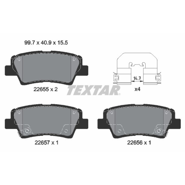 Fékbetét készlet, tárcsafék TEXTAR 2265501