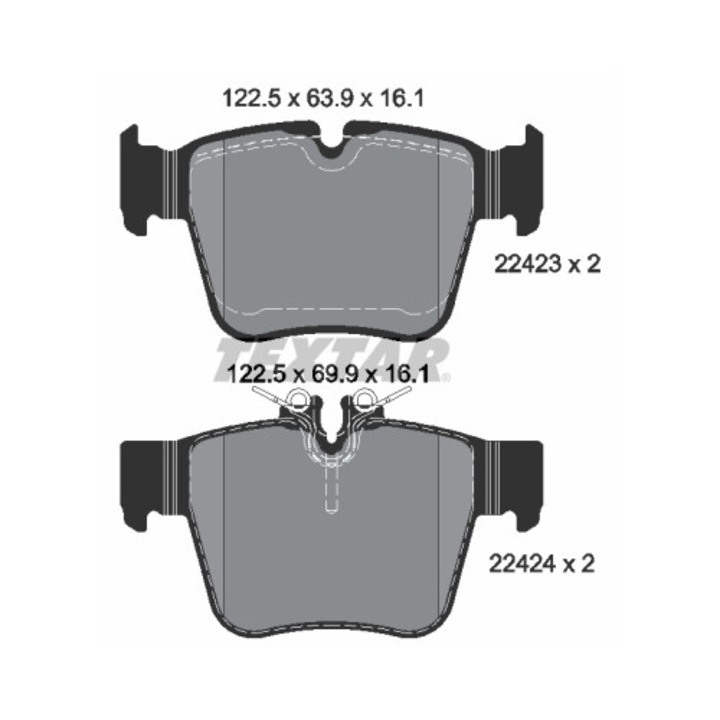 Fékbetét készlet, tárcsafék TEXTAR 2242301
