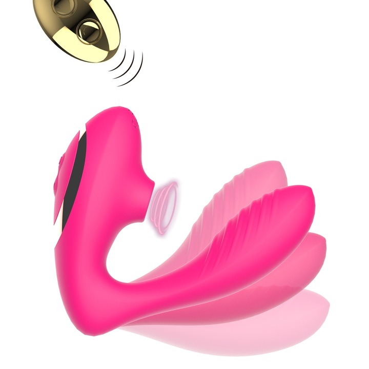 Vibrátor, 10 intenzitási szint, szilikon, távirányítóval, rózsaszín
