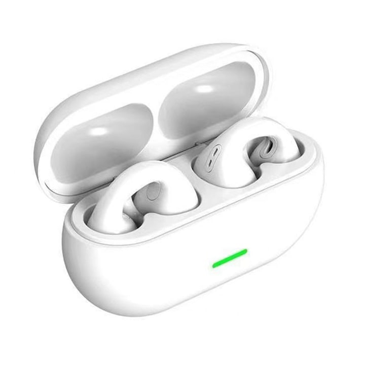 Безжични слушалки CAKMGER, Bluetooth 5.3, дълъг живот на батерията, HIFI звук, бели