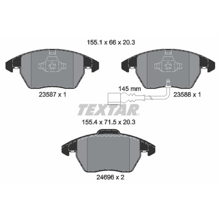 Fékbetét készlet, tárcsafék TEXTAR 2469602