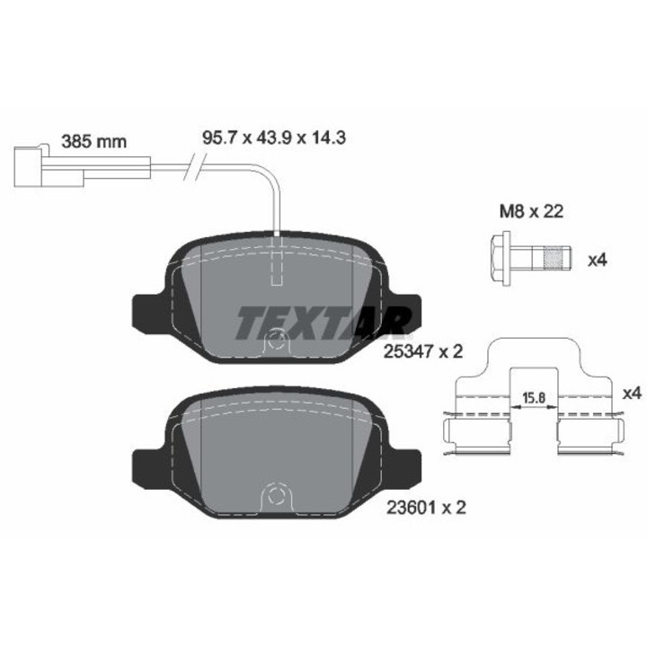Fékbetét készlet, tárcsafék TEXTAR 2534701