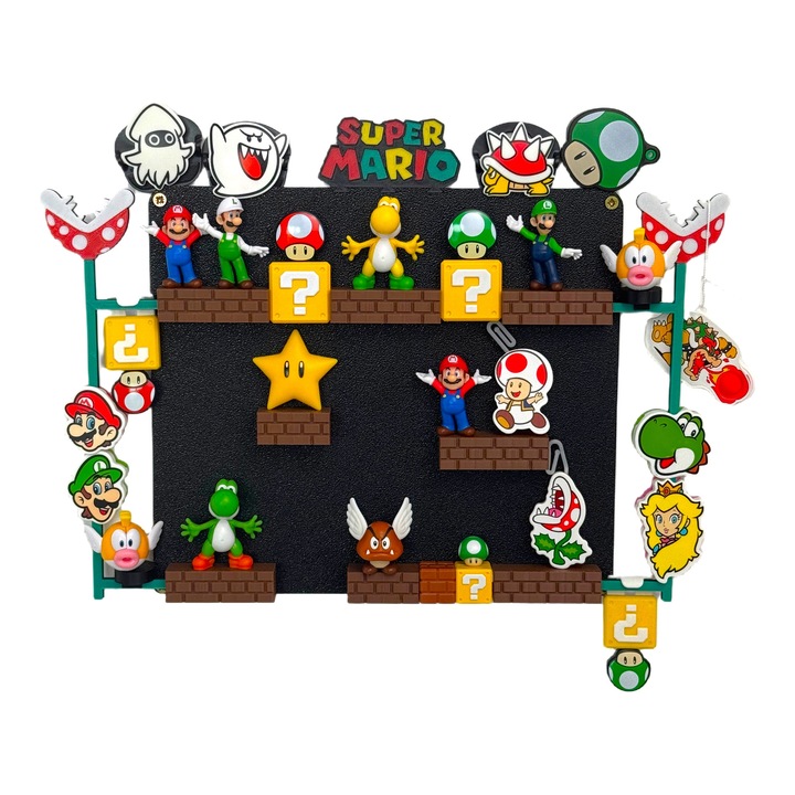 Поставка за фигурка Super Mario, пластмаса, черна, 23, 5x20, 5x3 см