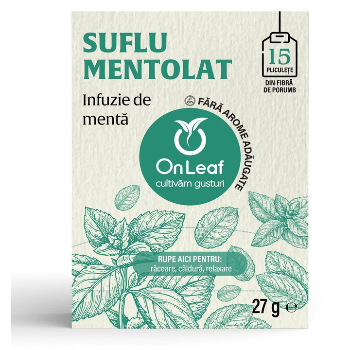 Ceai de Menta, OnLeaf, 15 pliculete, 27g