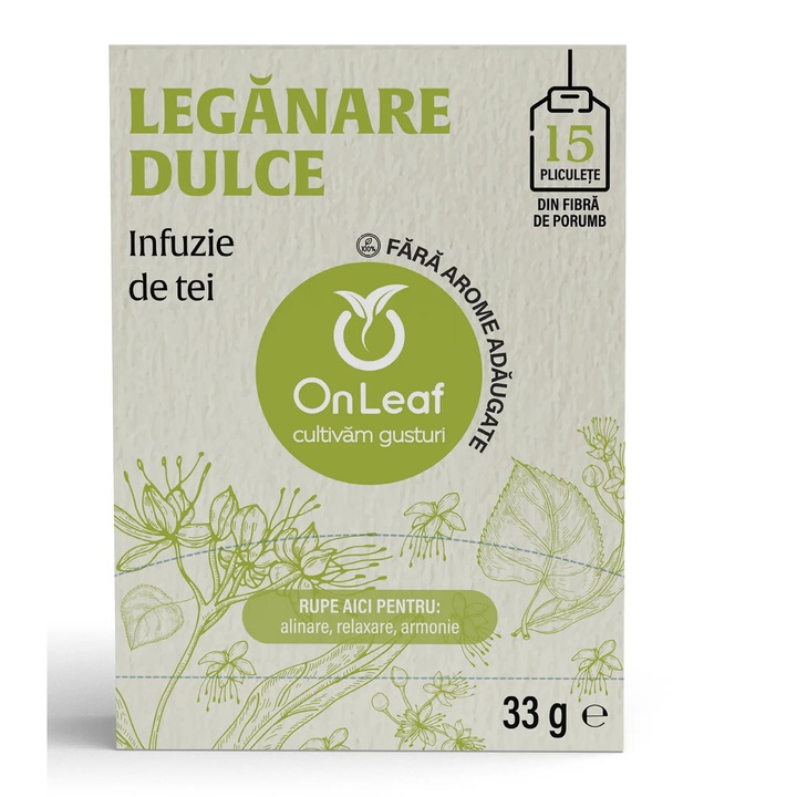 Ceai de Tei, OnLeaf, 15 pliculete, 33g
