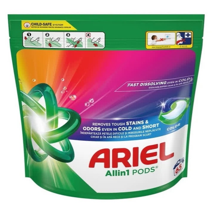 Ariel mosószer kapszula Ariel 3 az 1 Color, 65 mosás