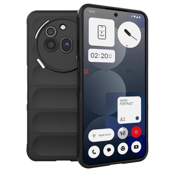 Високозащитен калъф за Nothing Phone 3a Pro, H49, Термоустойчива пластмаса, Наситено тъмен цвят