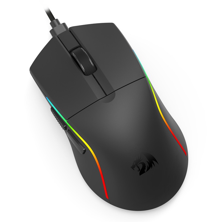 Mouse gaming Redragon Deicide, iluminare RGB, 4000 DPI, cu fir, senzor optic, conector USB Type-C, Negru
