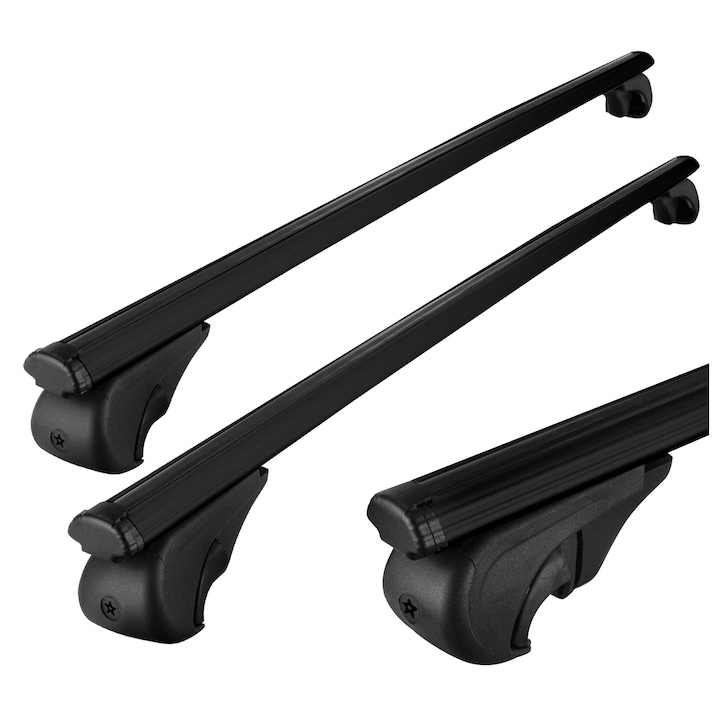 Bare transversale, Chromemaster, Pe bare longitudinale, Aluminiu, Negru, Suzuki Jimny III FJ SUV 1998-2018, 117 cm