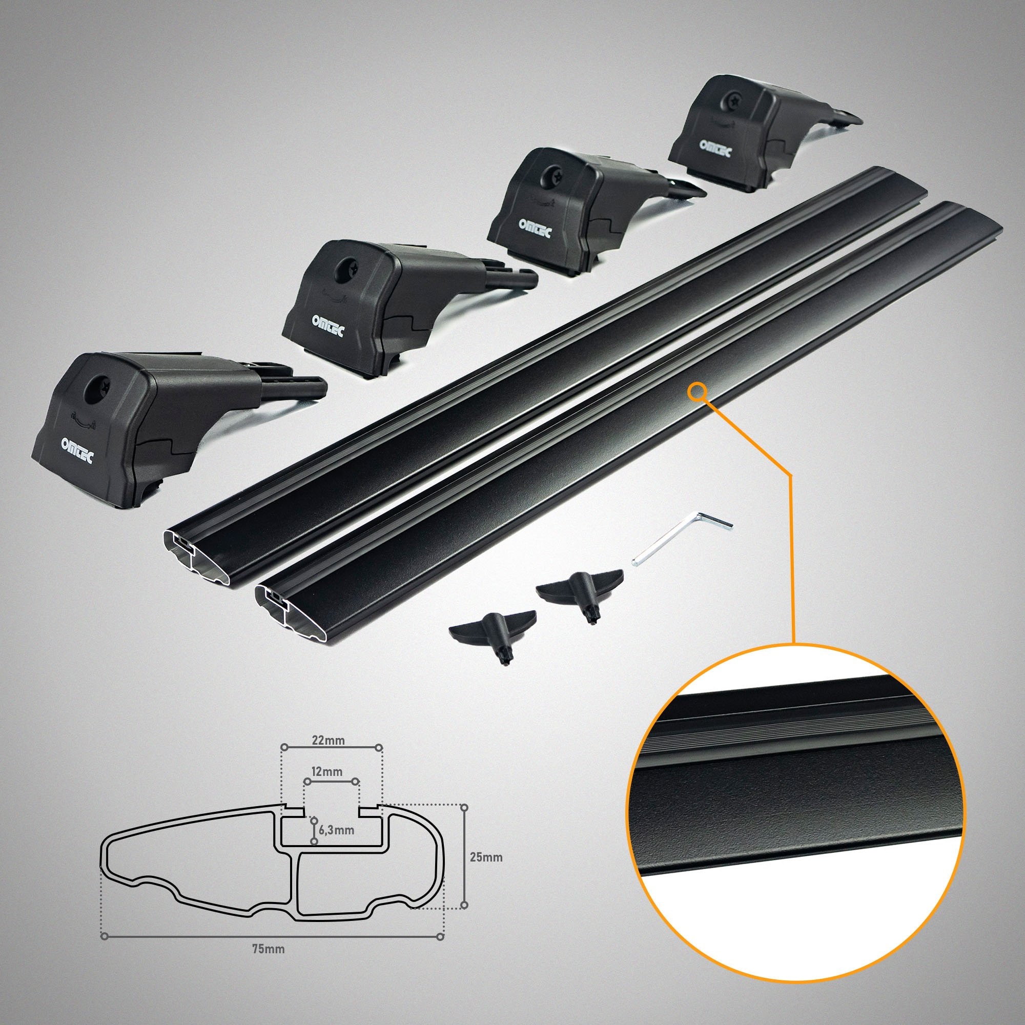 Bare transversale, Chromemaster, Pe caroserie, Aluminiu, Negru ...