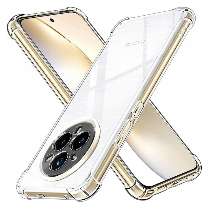 Кейс за Realme 14 Pro+, TPU AntiShock, Защита на камерата, Прозрачен