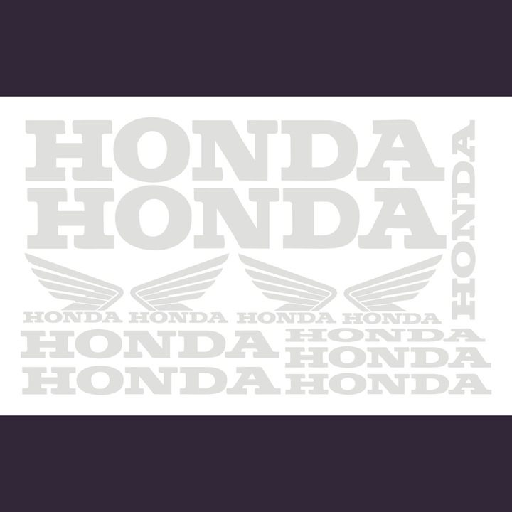 Set 11 Stickere Motocicleta Honda, Moto, 30x18 cm, alb