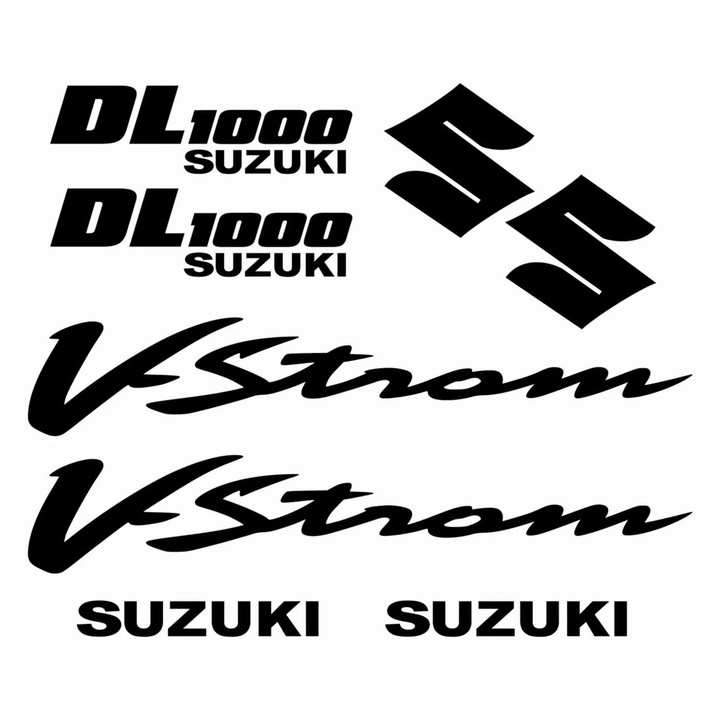 8 db-os motoros matrica szett, Suzuki DL 1000 V STROM Moto, fekete