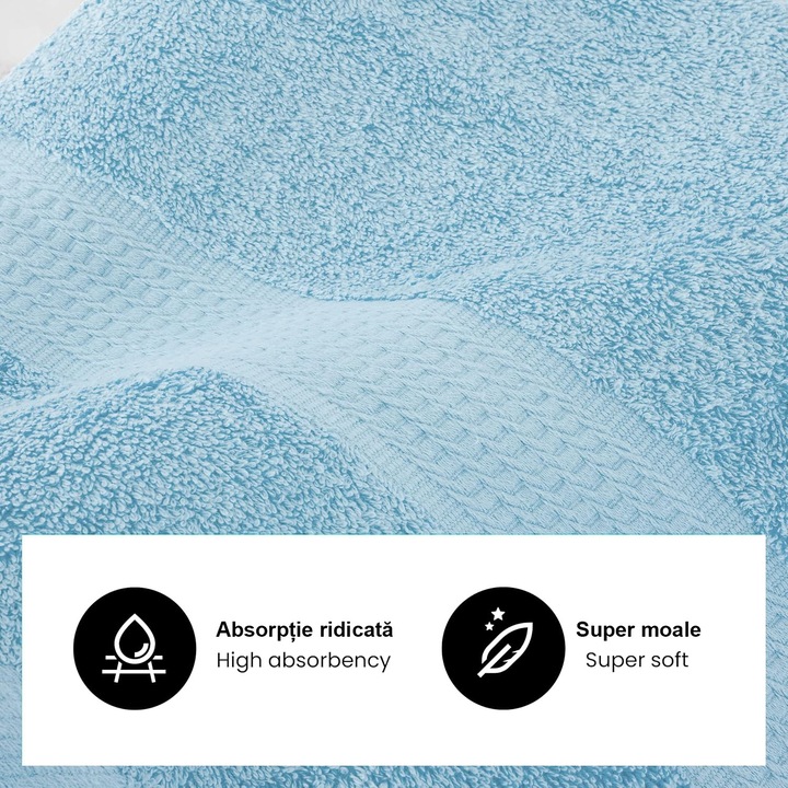 Prosop, H Hotel Supplier, 30x50 cm, bumbac 100%, 500 GSM, bleu