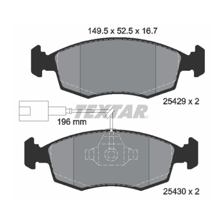 Fékbetét készlet, tárcsafék TEXTAR 2542901