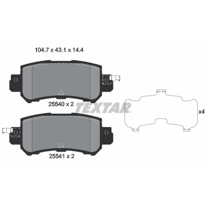 Fékbetét készlet, tárcsafék TEXTAR 2554001