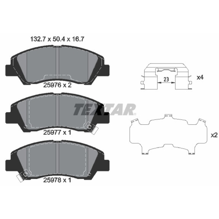 Fékbetét készlet, tárcsafék TEXTAR 2597601