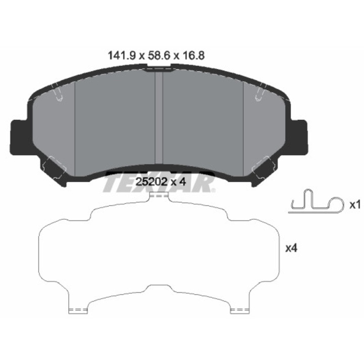 Fékbetét készlet, tárcsafék TEXTAR 2520201