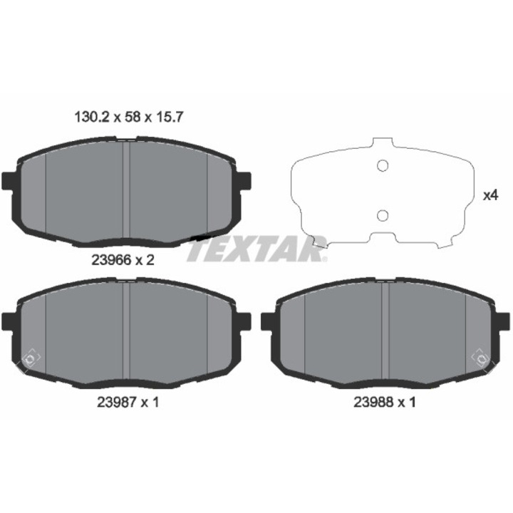 Fékbetét készlet, tárcsafék TEXTAR 2396601