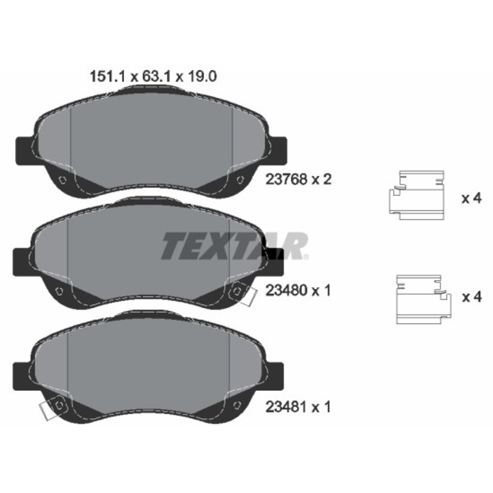 Fékbetét készlet, tárcsafék TEXTAR 2376802