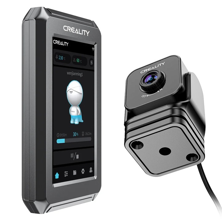 3D vezérlőkészlet, Creality, 4,3 hüvelykes érintőképernyő, USB kamera éjjellátó funkcióval, komplett készlet