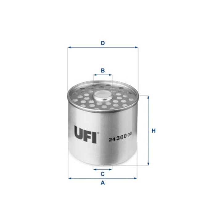 Filtru de combustibil UFI, 17x19,2x88mm, 71,5mm