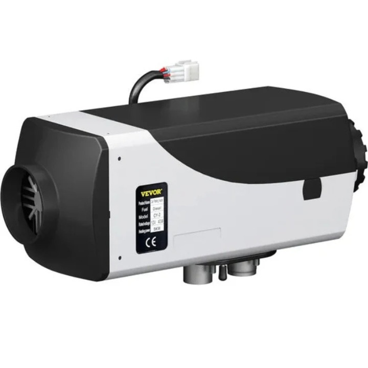 Dízel légfűtő 5 kW, 10 literes tartállyal, LCD termosztáttal és távirányítóval, hordozható lakókocsihoz, utánfutóhoz, fehér