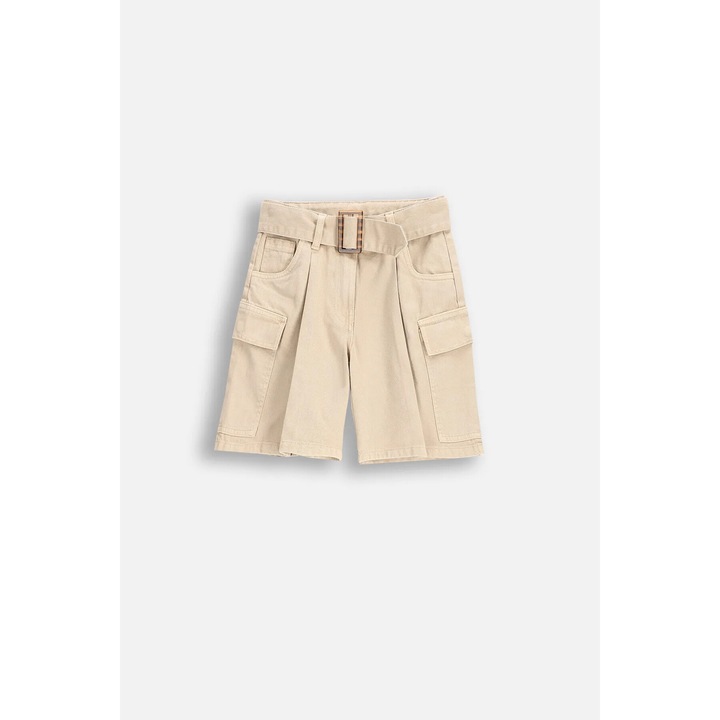 Gyerek rövidnadrág, Coccodrillo, ekrü, pamut, állítható övvel, praktikus zsebekkel