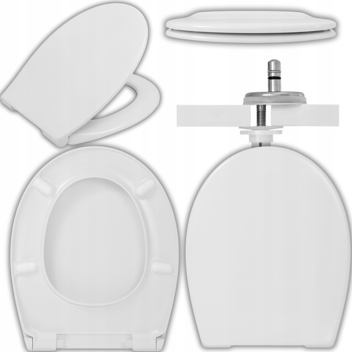 WC-ülőke, Hamberger, Szilárd kivitel, Szabadesés, Antibakteriális, Kivehető, Anyaga: Duroplast, Kiváló minőségű, 44,5 x 37 cm, Fehér