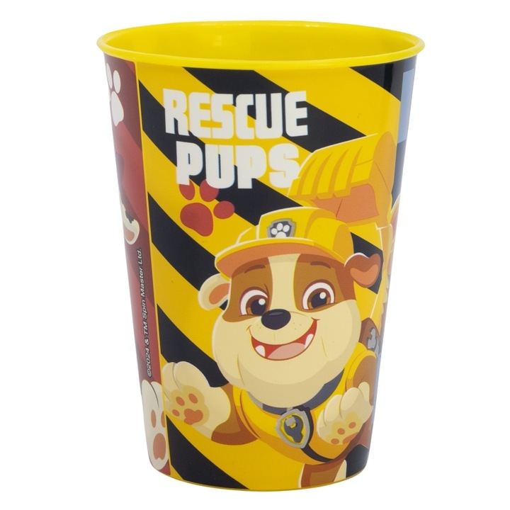 Pahar plastic Paw Patrol Rescue Pups, 260 ml Galben 260 ml