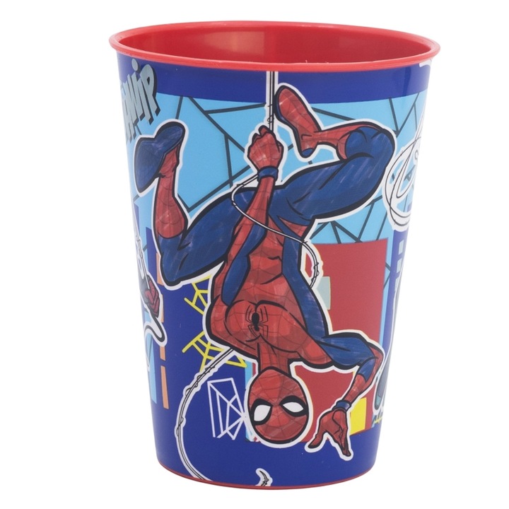Pahar plastic Spiderman Mob Rules, 260 ml Albastru 260 ml