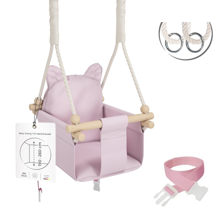 MAMOI Fa gyerekhinta 3 az 1-ben biztonsági övvel, 190-260 cm állítható, Beltéri használatra