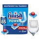 Tablete detergent vase Finish Power All-in-1 85 bucati, Fresh, fara preinmuiere, protectie sticla