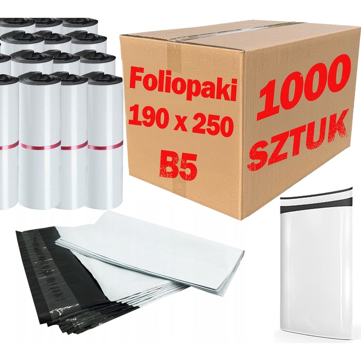 Cuier Pako B5, 190x250mm, set 1000 bucati, alb/negru, grosime 55 microni