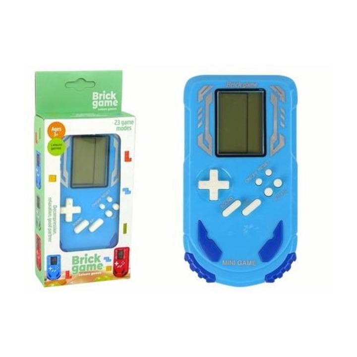 Consola Brick Game, Leantoys, 23 jocuri, albastra, 7x3x13cm