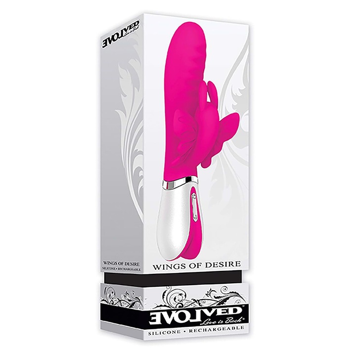 Вибратор Tonga, EVOLVED WINGS OF DESIRE, С двоен мотор, Силикон, 19.7 см, Водоустойчив