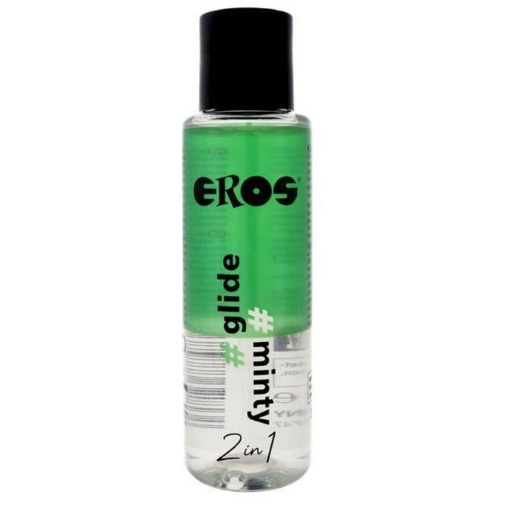 EROS 2 az 1-ben síkosító hűsítő hatással, 100 ml, szilikon alapú, menta ízű