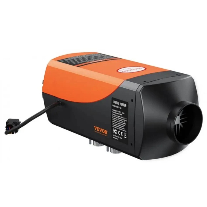 Dízel légfűtő 12V - 8kW, Bluetooth és LCD távirányítóval, lakókocsihoz/lakókocsihoz/járműhöz/hajóhoz, narancssárga