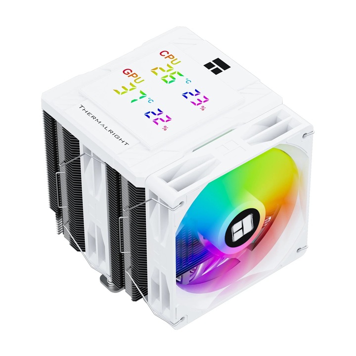 Охладител за процесор Thermalright CPU Cooler Peerless Assassin 120 Digital A-RGB White - Dual-Tower - LGA1851/AM5 PEERLESS-ASSASSIN-120-DIGITAL-WH