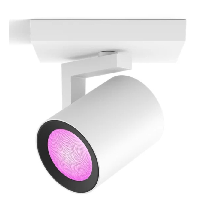 Spot RGBW inteligent Philips Hue Argenta, Bluetooth, GU10, 4.2W, 400 lm, lumina alba si colorata (2000-6500K), IP20, Metal, Alb, Clasa energetica E