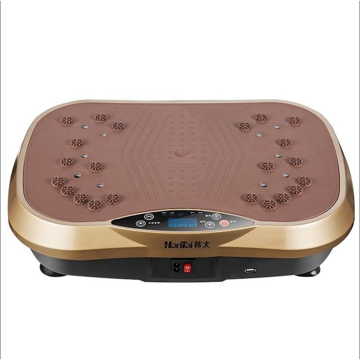 Platforma vibromasaj, 150kg, 200W, 120 viteze, cu Bluetooth, Auriu