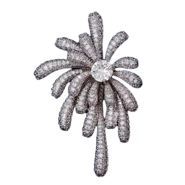 Brosa artificii pentru femei, alb, 3.7 * 5.5cm