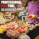 Set 5 buc BBQ Grill Mat, cu Pensula de gratar din silicon, Antiaderenta, Reutilizabila, Teflon, 40x33 cm, Negru/Rosu